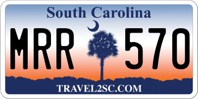 SC license plate MRR570