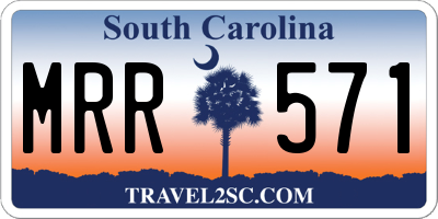 SC license plate MRR571