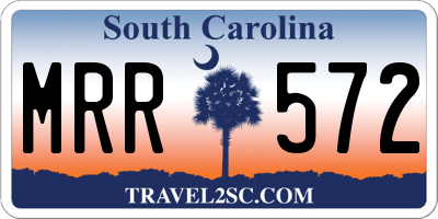 SC license plate MRR572