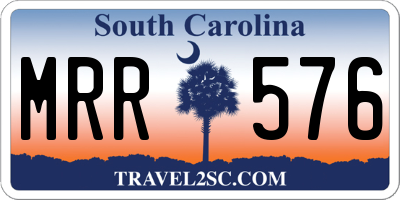 SC license plate MRR576
