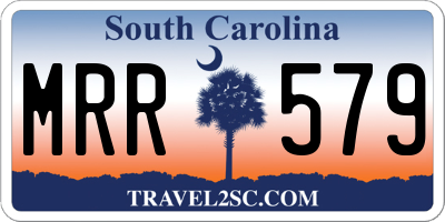 SC license plate MRR579