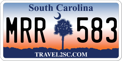 SC license plate MRR583