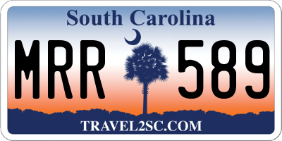 SC license plate MRR589