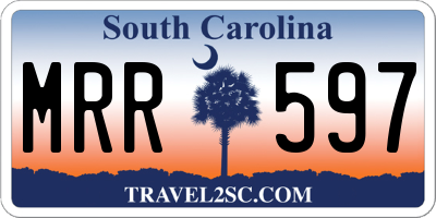 SC license plate MRR597