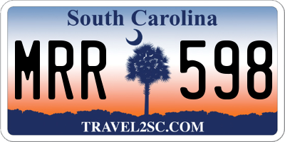 SC license plate MRR598