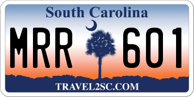 SC license plate MRR601
