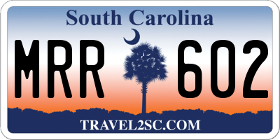 SC license plate MRR602