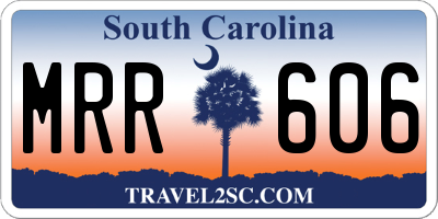 SC license plate MRR606
