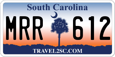 SC license plate MRR612