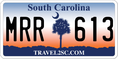 SC license plate MRR613
