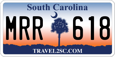 SC license plate MRR618