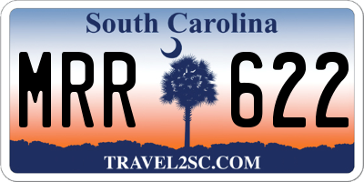 SC license plate MRR622