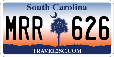 SC license plate MRR626