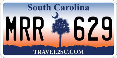 SC license plate MRR629