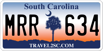 SC license plate MRR634