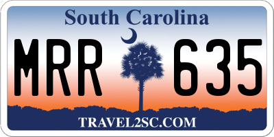 SC license plate MRR635