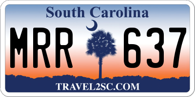 SC license plate MRR637
