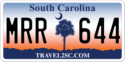 SC license plate MRR644
