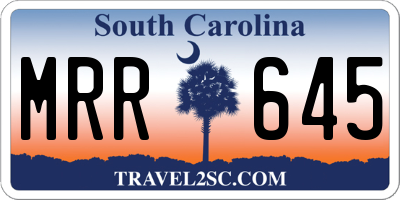 SC license plate MRR645