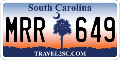 SC license plate MRR649