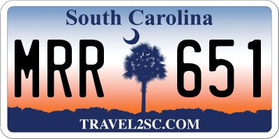 SC license plate MRR651