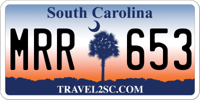 SC license plate MRR653