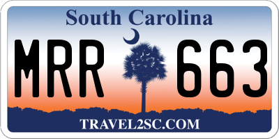 SC license plate MRR663