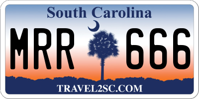 SC license plate MRR666