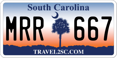 SC license plate MRR667
