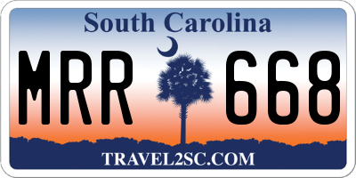 SC license plate MRR668
