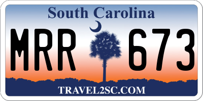 SC license plate MRR673