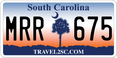 SC license plate MRR675