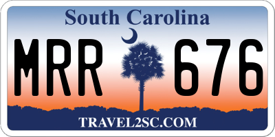 SC license plate MRR676