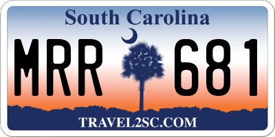 SC license plate MRR681