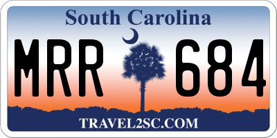 SC license plate MRR684
