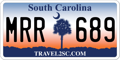 SC license plate MRR689