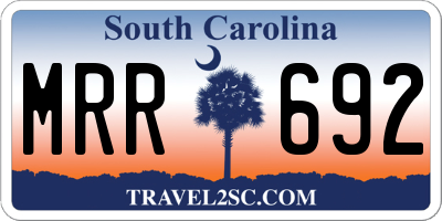 SC license plate MRR692