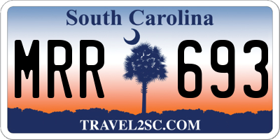 SC license plate MRR693