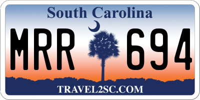 SC license plate MRR694