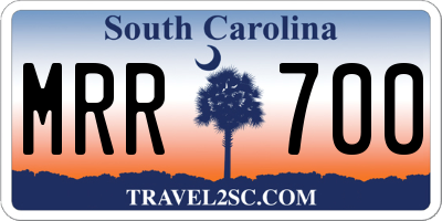 SC license plate MRR700