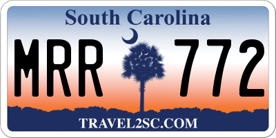 SC license plate MRR772