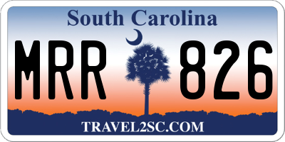 SC license plate MRR826