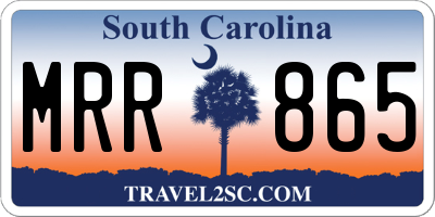 SC license plate MRR865