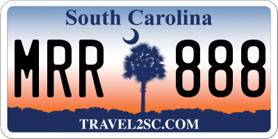 SC license plate MRR888