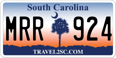 SC license plate MRR924
