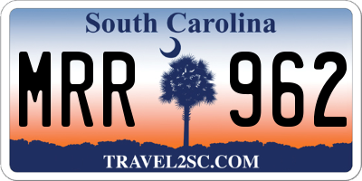 SC license plate MRR962