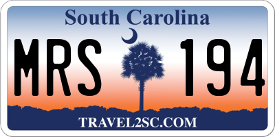 SC license plate MRS194