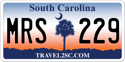 SC license plate MRS229