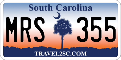 SC license plate MRS355