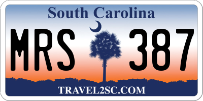 SC license plate MRS387